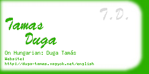 tamas duga business card