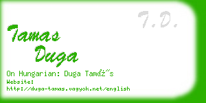 tamas duga business card